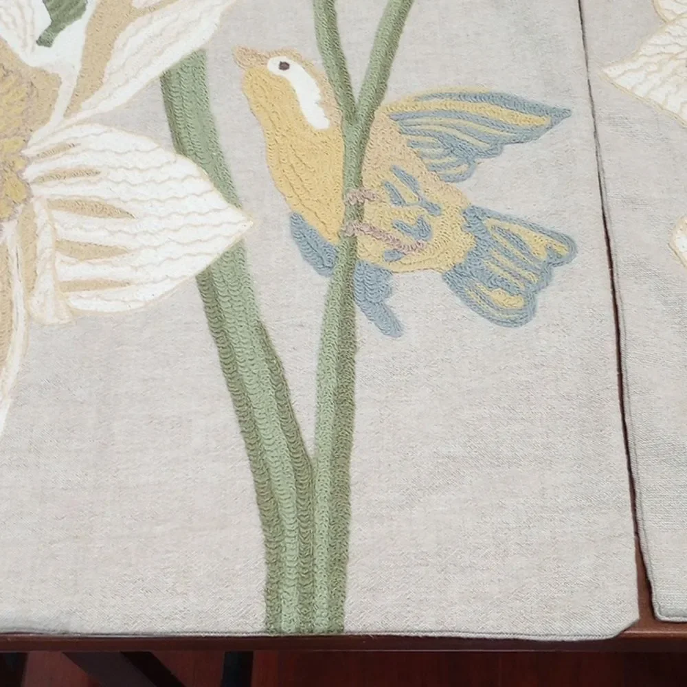 Pottery Barn Bird And Flower Pillow Shams, Set Of 2, 24